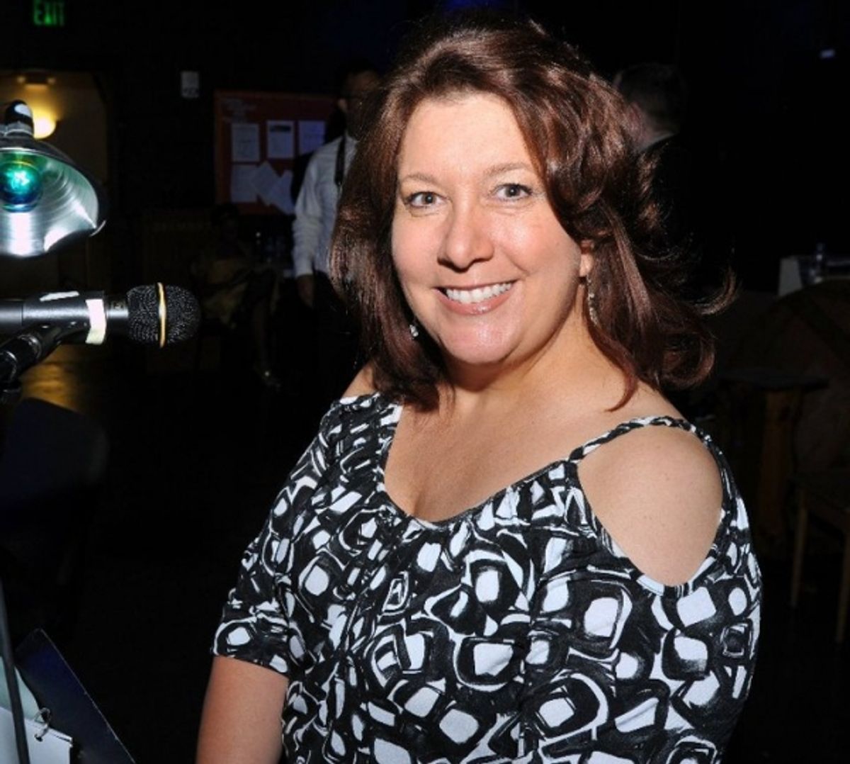 First Night announcer Kim Leslie at 